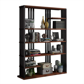 78" Contemporary Etagere Bookshelf Display Shelving in Steel-Bookcases & Bookshelves,Furniture,Office Furniture